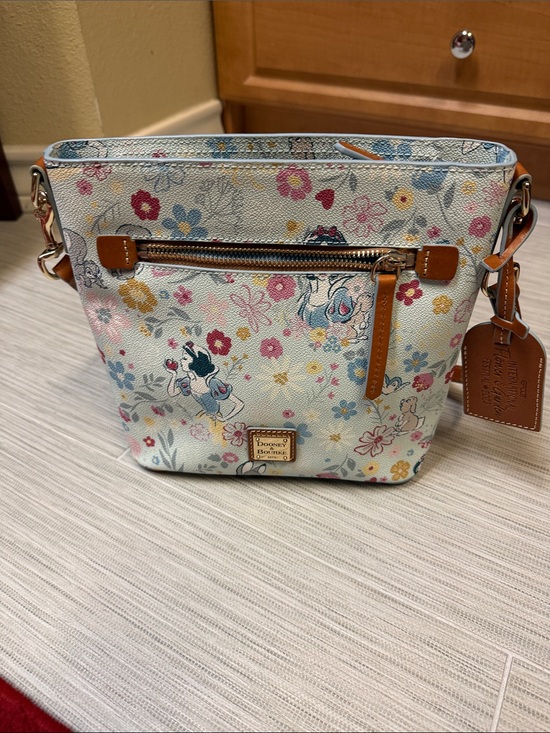 Dooney & Bourke Handbags - Dooney & Bourke Floral Crossbody in Light Blue and Tan